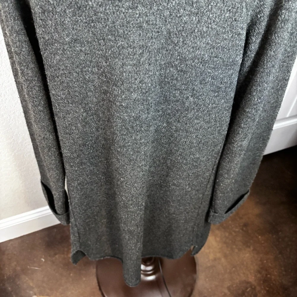 Women's Charcoal Gray Blazer‎ Long Line Cardigan  Wool Sweater